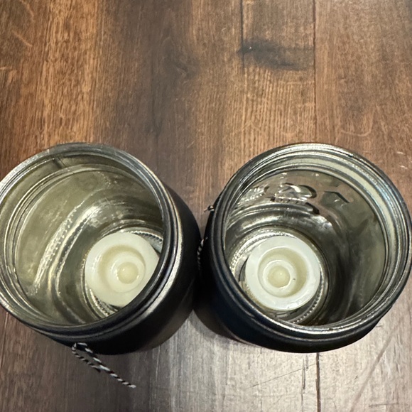 Flameless Candle Black Halloween Mason Jar Set with Skull and Owl - Picture 3 of 4